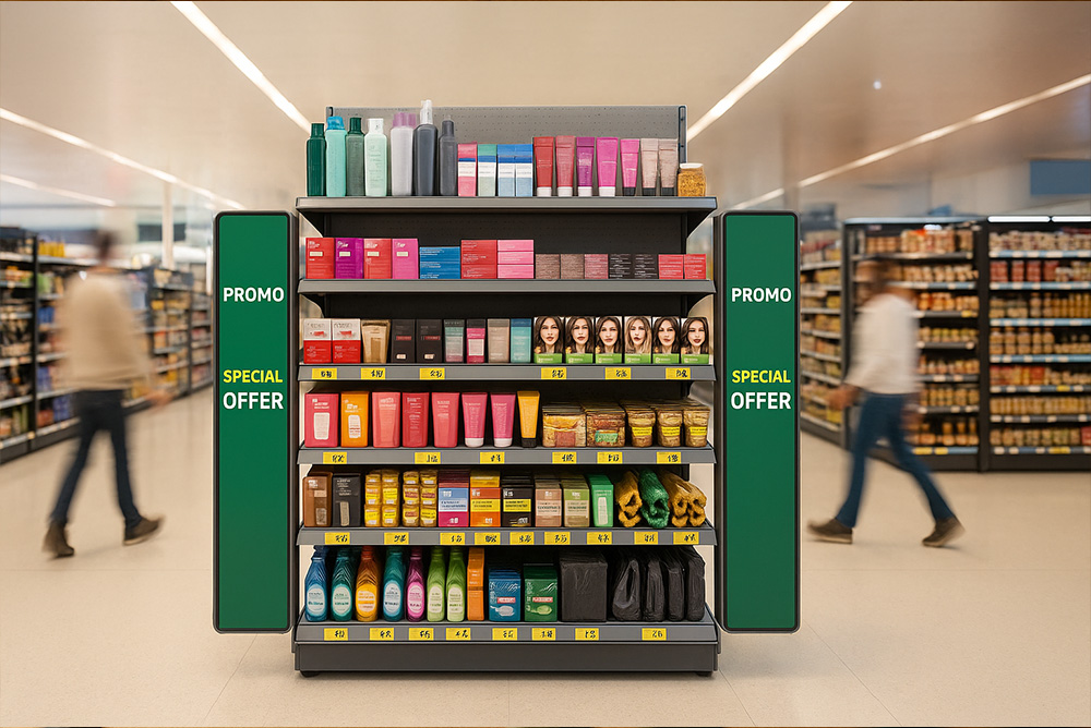 Strip-type display in retail