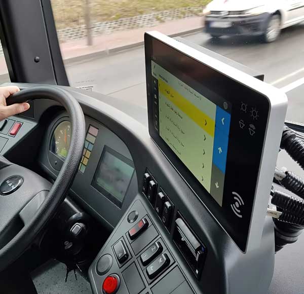 Aluminium frame in de bus